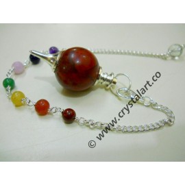 Red Jasper Agate Chakra Chain Ball pendulum