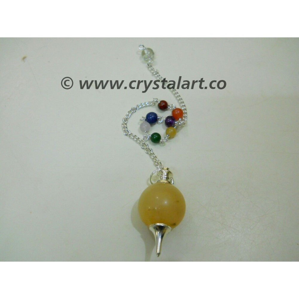 Yellow Aventurine Chakra Chain Ball Pendulum