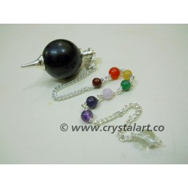 BLACK AGATE CHAKRA CHAIN BALL PENDULUM