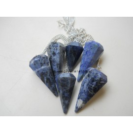 Sodalite 6 Faceted Pendulum