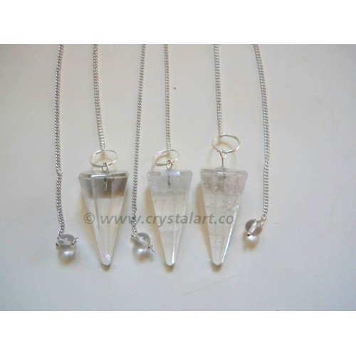 Crystal Quartz Faceted Pendulum