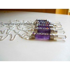 Amethyst Agate Bonded Healing Stick Pendulum