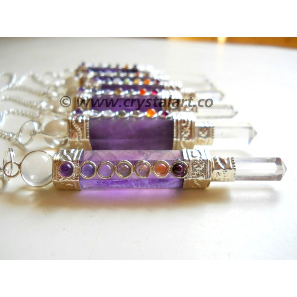 Amethyst Agate Bonded Healing Stick Pendulum