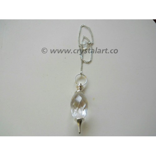 Crystal Quartz Faceted Lingam Pendulum