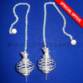 Silver Round Cage Metal Pendulum