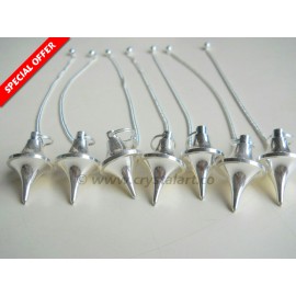 Silver Double Terminated Points Metal Top Pendulum