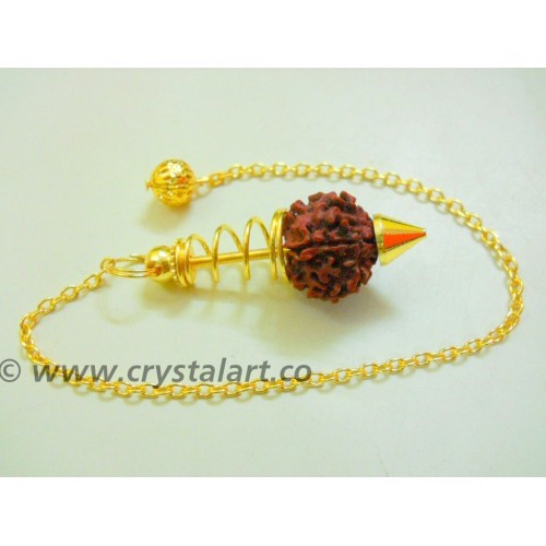 Rudraksha Spiral Metal Pendulum