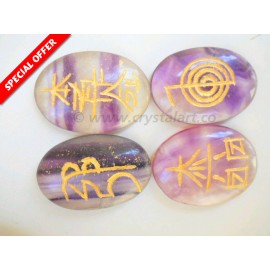 Multy Fluorite Stone Reiki Cabochon Set