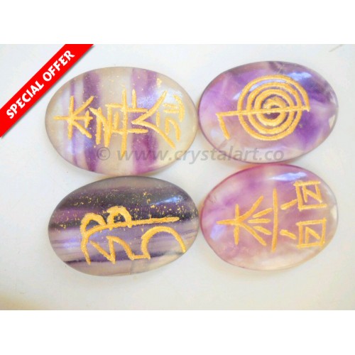 Multy Fluorite Stone Reiki Cabochon Set