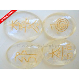 Clear Crystal Quartz Reiki Cabochon Set