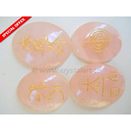 Rose Quartz Stone Reiki Cabochon Set