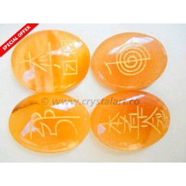 Honey Jade Stone Reiki Cabochon Set