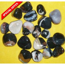 Black Banded Jasper Agate Tumbled Pebbles Stones