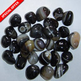 Black Banded Onyx Tumbled Pebbles Stone