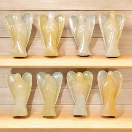 Yellow Jade Carved 2 Inch Angels