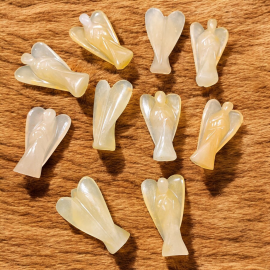 Yellow Jade Carved 2 Inch Angels