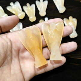 Yellow Jade Carved 2 Inch Angels