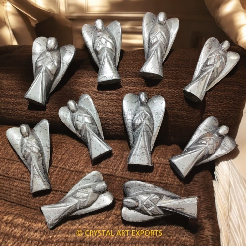 Hematite 2 Inch Carving Angels
