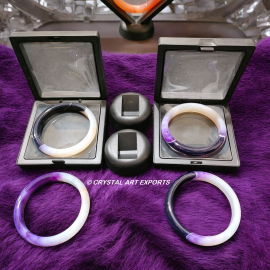 Purple Agate Stone Bangles Beautiful DIY Stones
