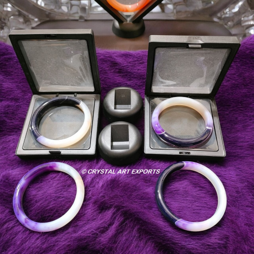 Purple Agate Stone Bangles Beautiful DIY Stones