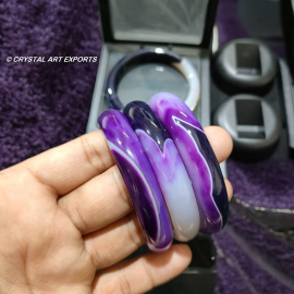 Purple Agate Stone Bangles Beautiful DIY Stones