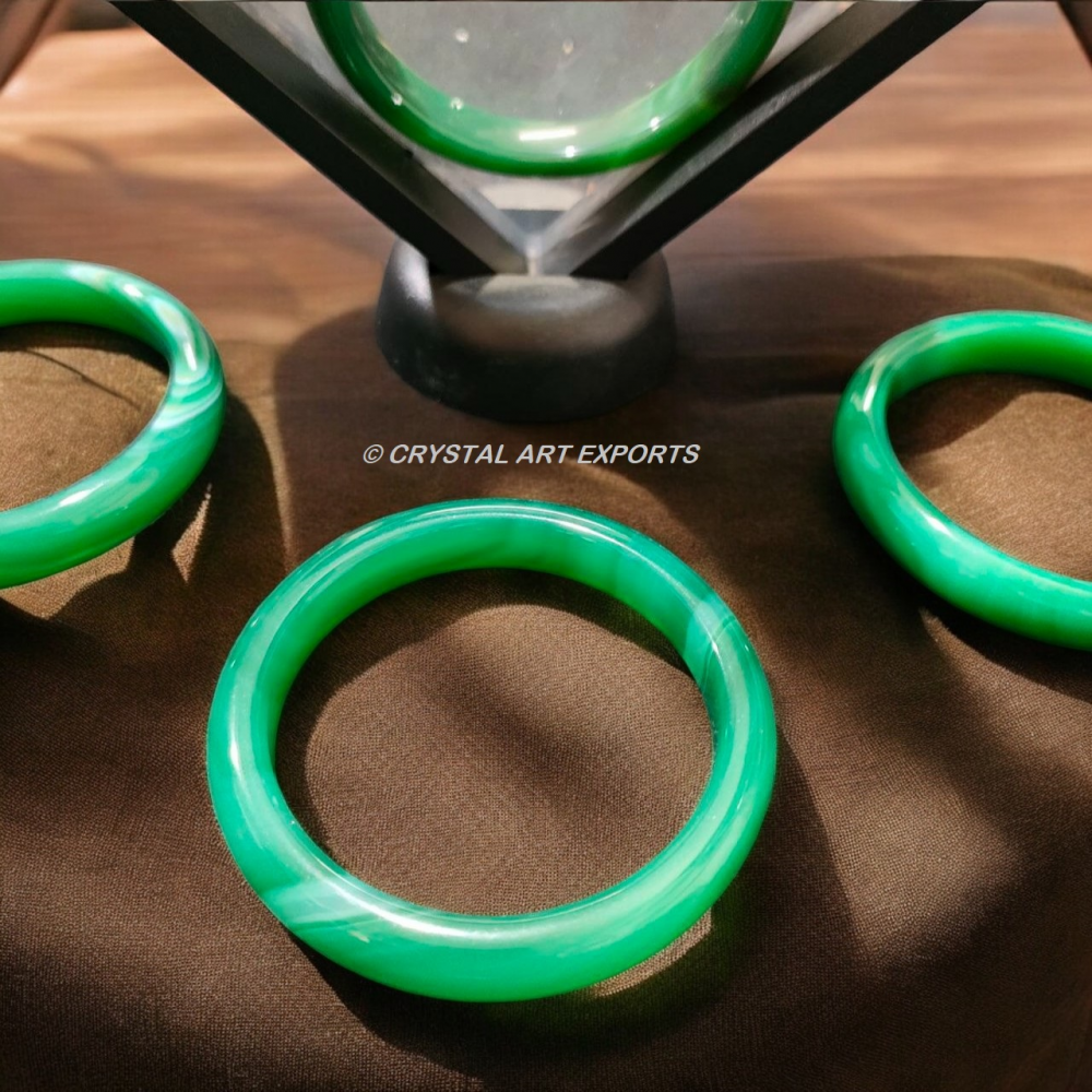 Green Aventurine Natural Stone Bangles Beautiful DIY Stones