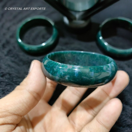 Moss Agate Natural Stone Bangles Beautiful DIY Stones