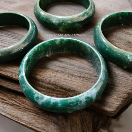 Moss Agate Natural Stone Bangles Beautiful DIY Stones