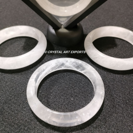 Clear Crystal Quartz Natural Stone Bangles Beautiful DIY Stones	