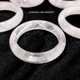 Clear Crystal Quartz Natural Stone Bangles Beautiful DIY Stones	