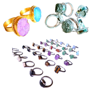 Gemstone Free Size Finger Rings