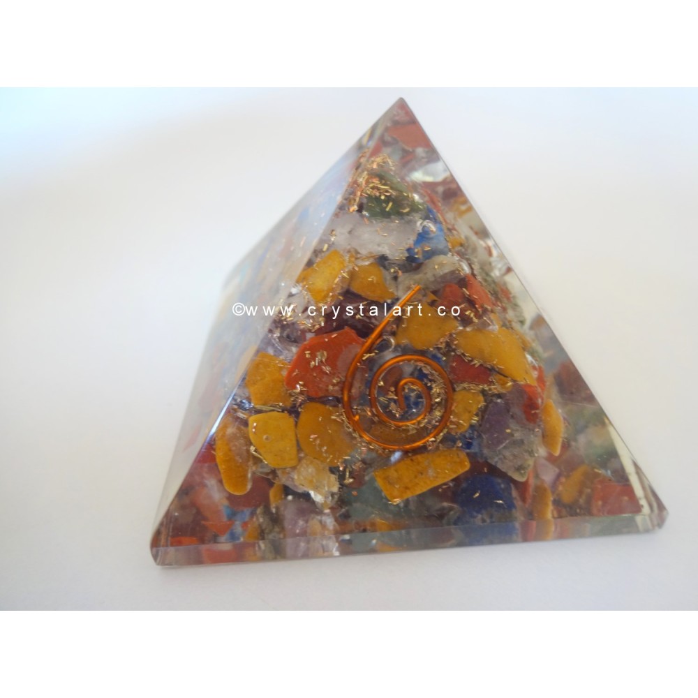 7 Chakra Stones Orgone Energy Pyramid