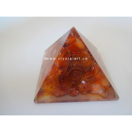 Rainbow Moonstone With Crystal Point Orgone Energy Pyramid