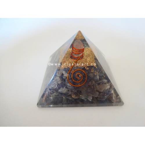 Blue Aventurine With Crystal Point Orgone Energy Pyramid