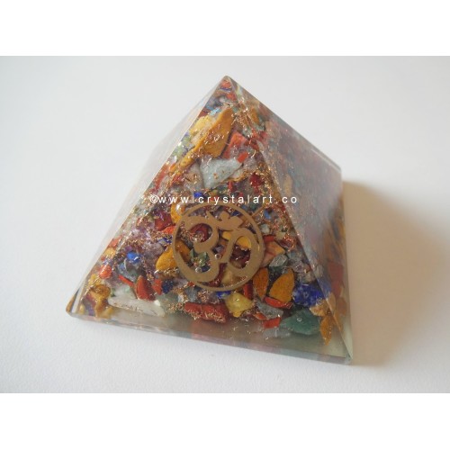 7 Chakra OM Symbol Orgone Pyramid