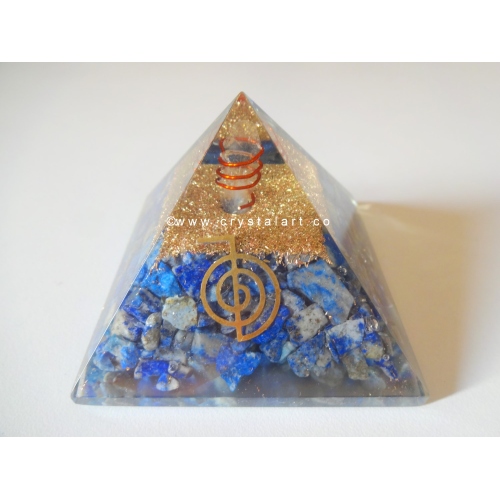 Lapis Lazuli 60-70 mm Crystal Point Orgone Pyramid