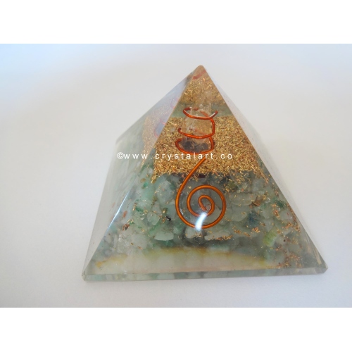 Green Aventurine With Crystal Point Orgone Energy Pyramid