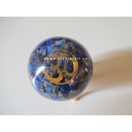 Lapis Lazuli OM Symbol Orgone Spheres