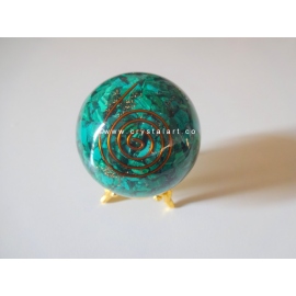 malachite Orgone Spheres