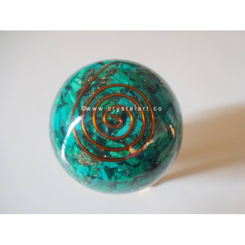 malachite Orgone Spheres