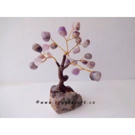 25 Amethyst Tumbled Stones on the Amethyst Cluster Gemstone Tree