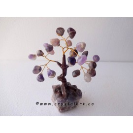 25 Amethyst Tumbled Stones on the Amethyst Cluster Gemstone Tree