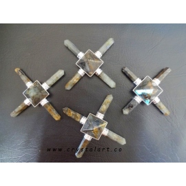 Labradorite Pyramid Four Point Energy Generator