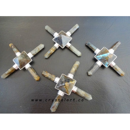 Labradorite Pyramid Four Point Energy Generator