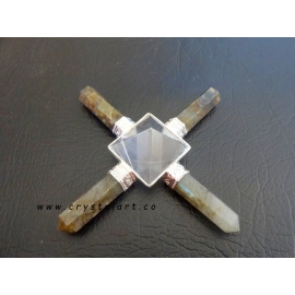 Clear Quartz Pyramid Labradorite Four Point Stone Generators