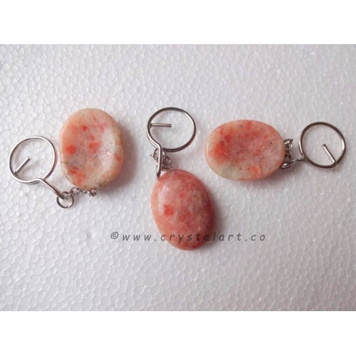 Sunstone Worry Stone Keychain