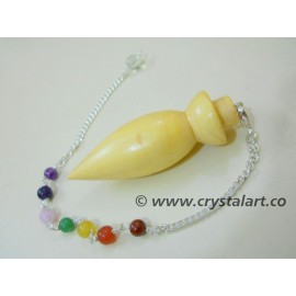 White Rose Wood Chakra Chain Pendulum