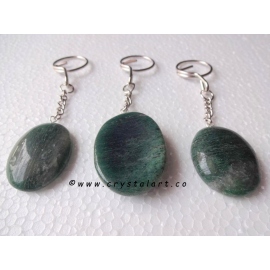 Green Myca Worry Stone Keychain