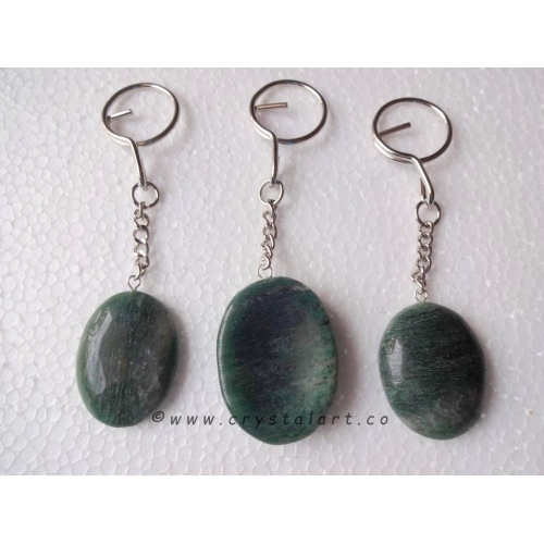 Green Myca Worry Stone Keychain