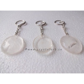Clear Quartz Worry Stone Keychain